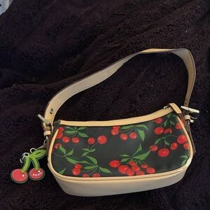 XOXO Cherry Pattern Shoulder Bag - Black and Tan